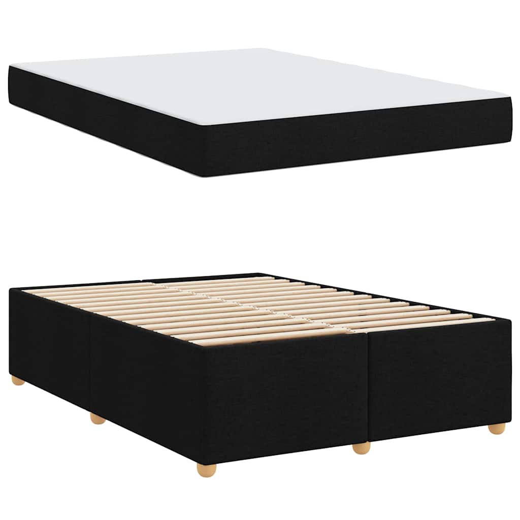Cadre de lit avec matelas Noir 140 x 200 cm tissu - XIOS