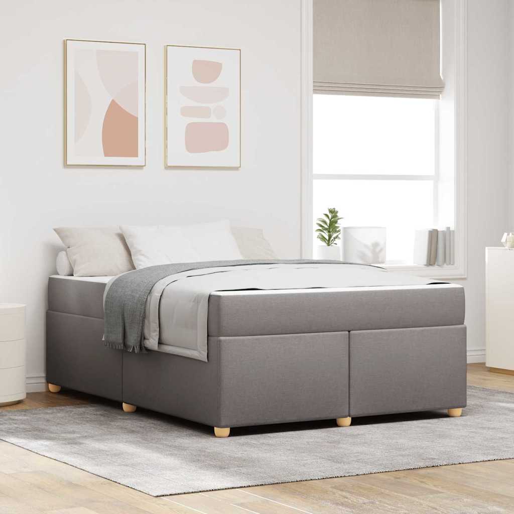 Cadre de lit avec matelas Taupe 140 x 200 cm tissu - XIOS