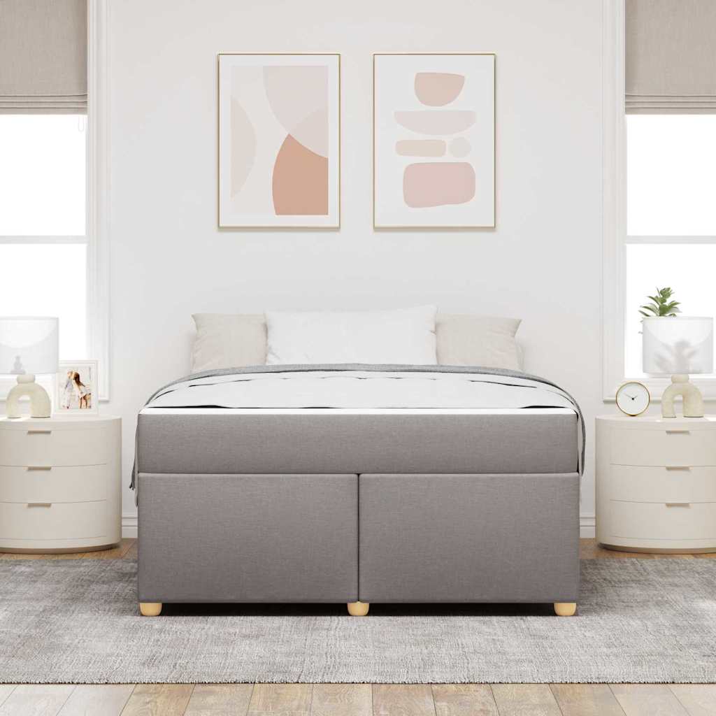 Cadre de lit avec matelas Taupe 140 x 200 cm tissu - XIOS