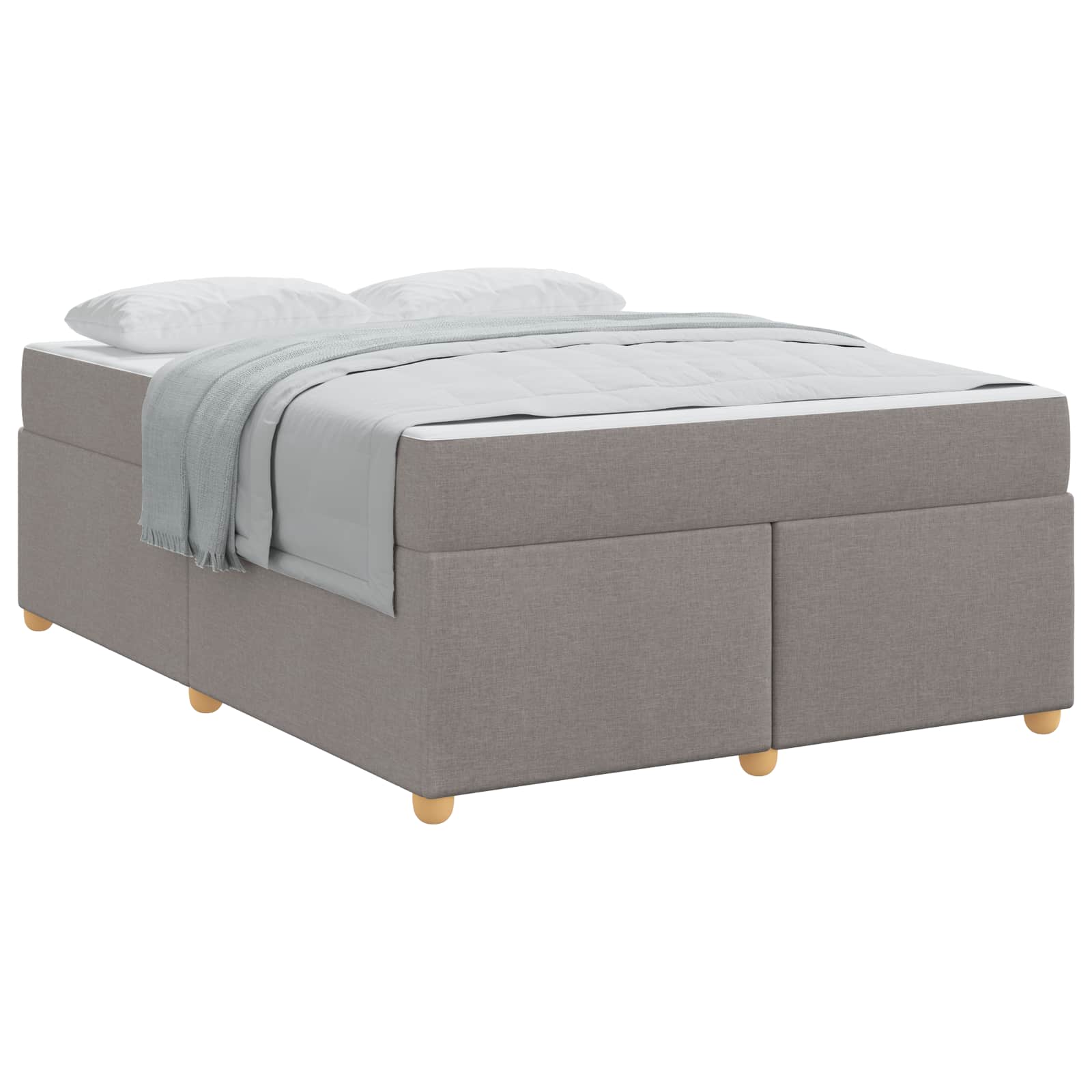 Cadre de lit avec matelas Taupe 140 x 200 cm tissu - XIOS
