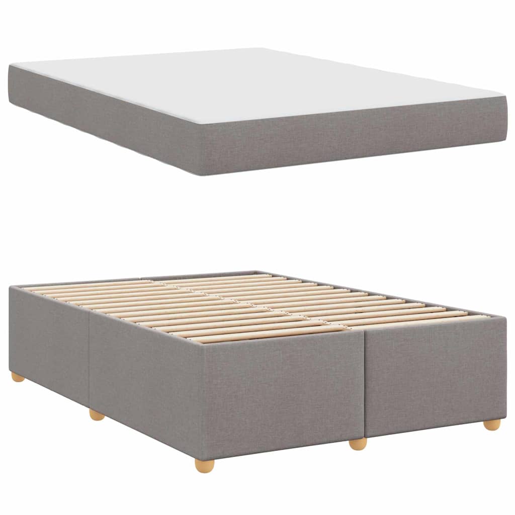 Cadre de lit avec matelas Taupe 140 x 200 cm tissu - XIOS