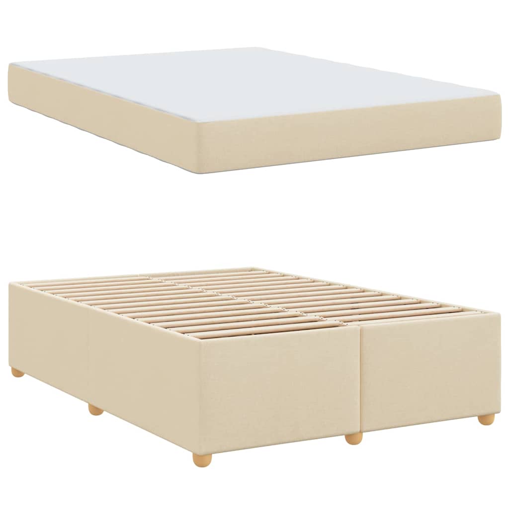 Cadre de lit avec matelas Crème 140 x 200 cm tissu - XIOS
