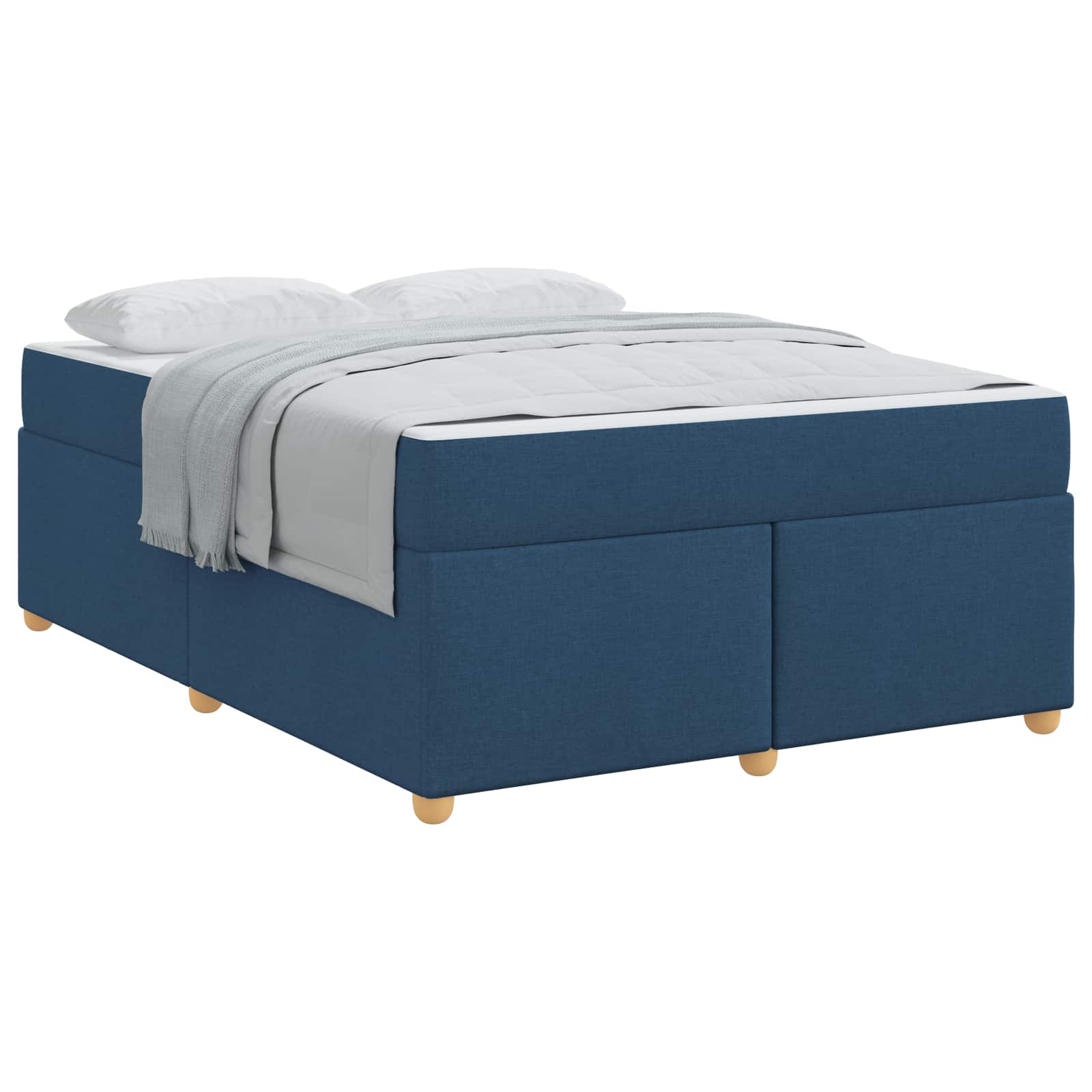 Cadre de lit avec matelas Bleu 140 x 200 cm tissu - XIOS