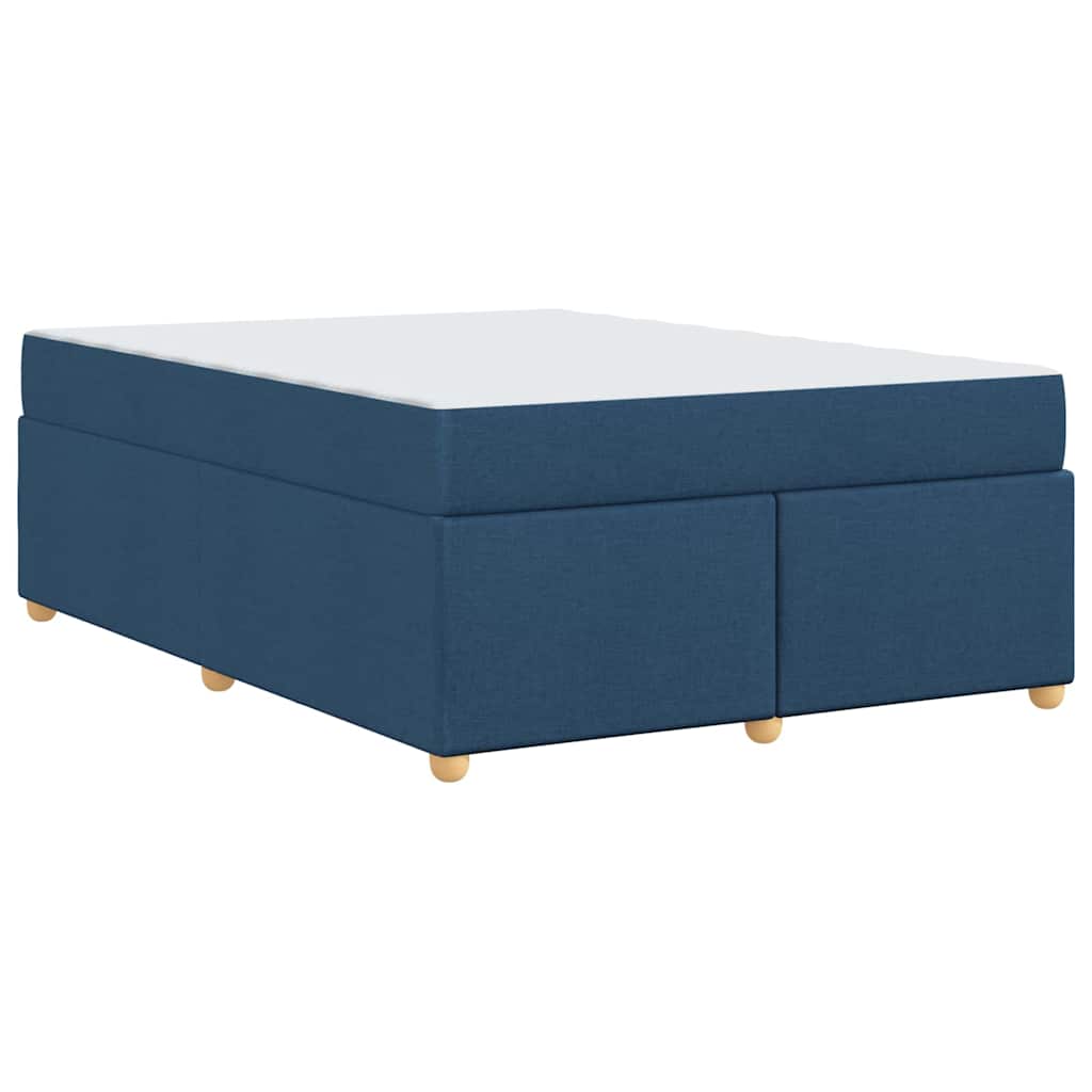 Cadre de lit avec matelas Bleu 140 x 200 cm tissu - XIOS