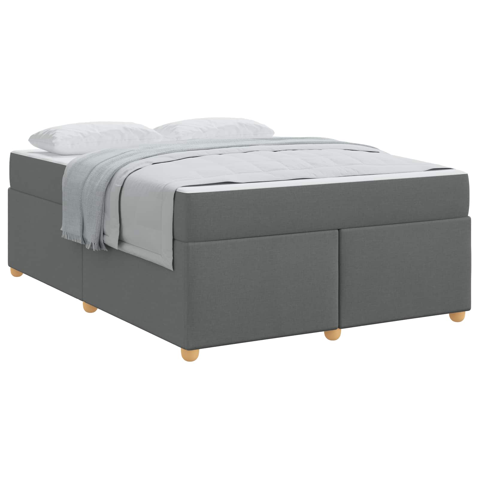 Cadre de lit avec matelas Gris foncé 160 x 200 cm tissu - XIOS