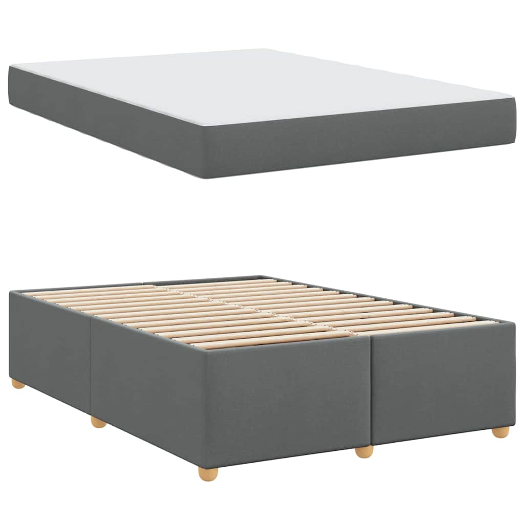 Cadre de lit avec matelas Gris foncé 160 x 200 cm tissu - XIOS