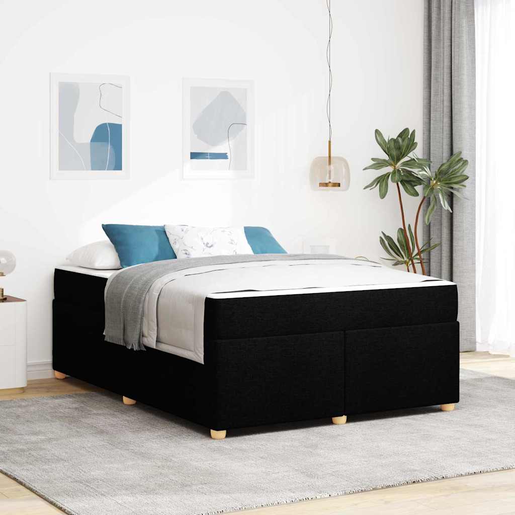 Cadre de lit avec matelas Noir 160 x 200 cm tissu - XIOS