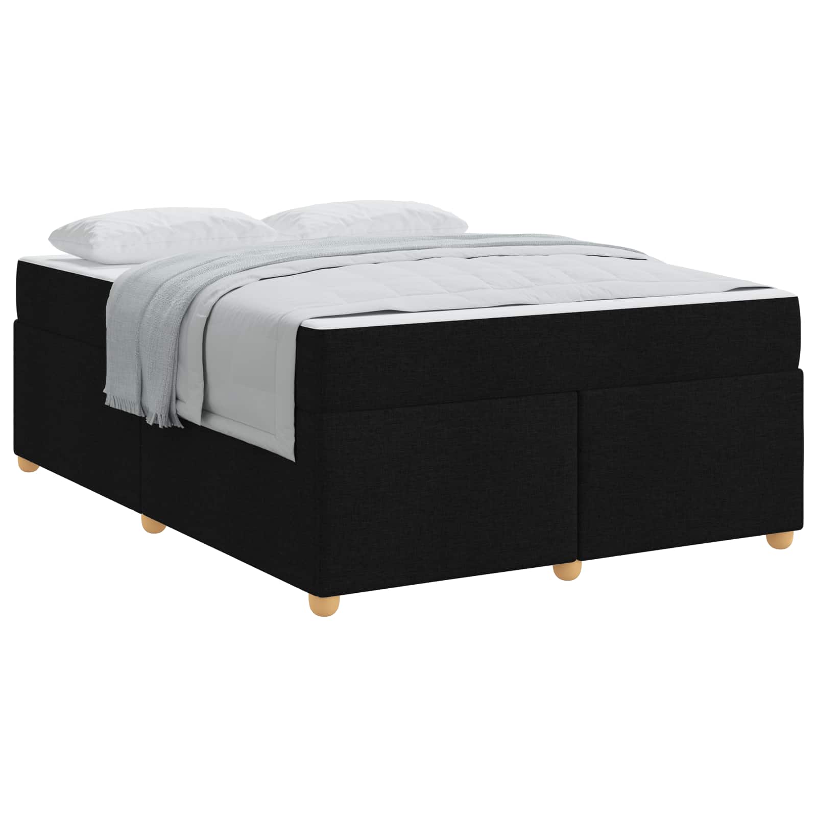 Cadre de lit avec matelas Noir 160 x 200 cm tissu - XIOS