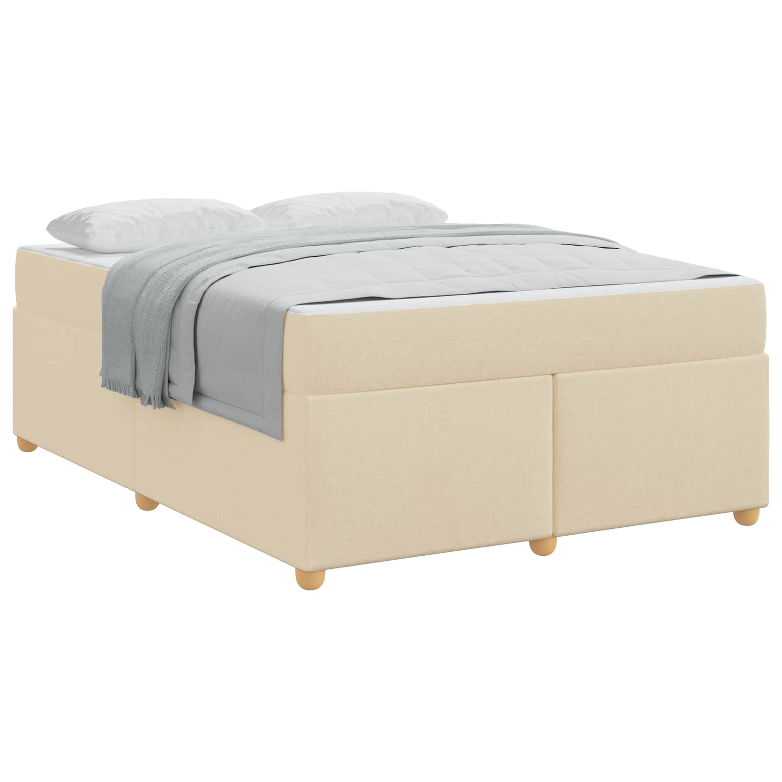 Cadre de lit avec matelas Crème 160 x 200 cm tissu - XIOS