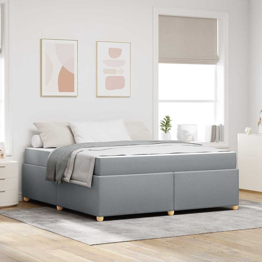 Cadre de lit avec matelas Gris clair 180 x 200 cm tissu - XIOS