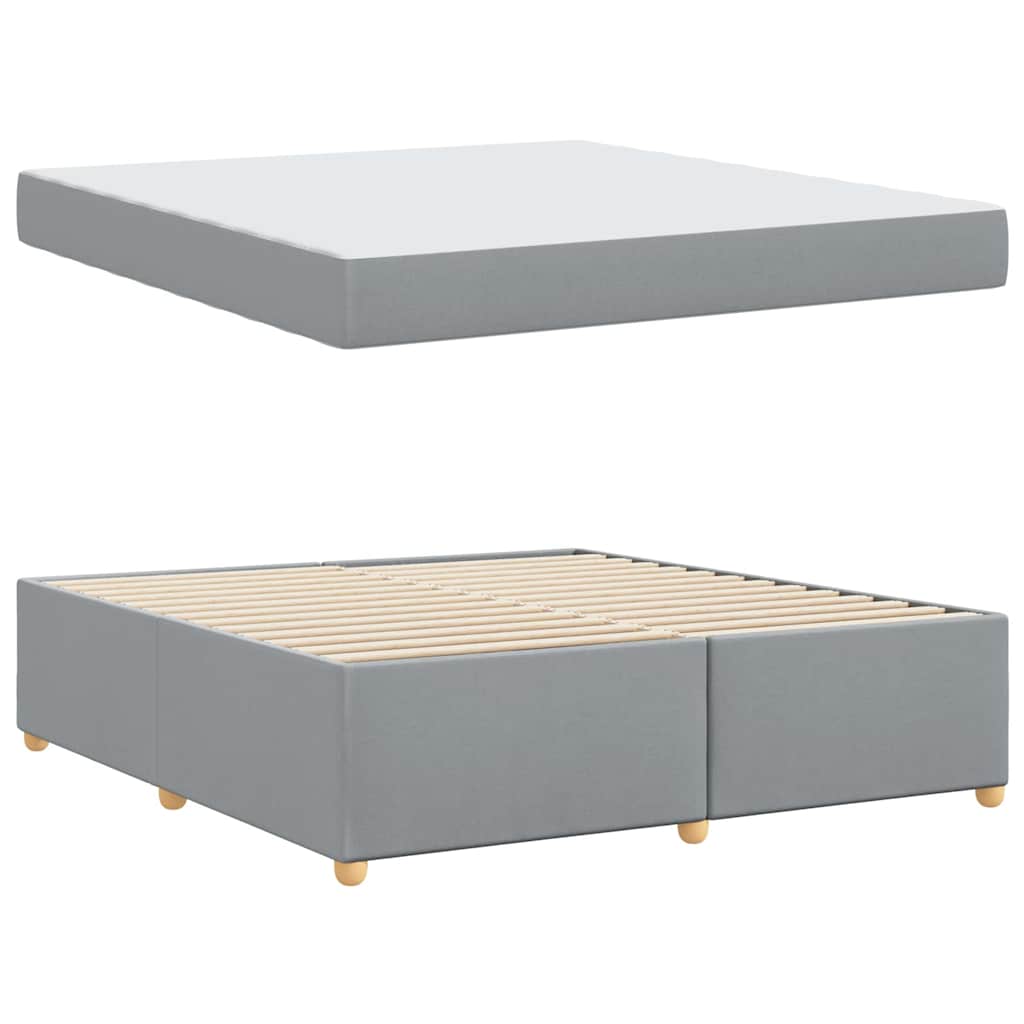Cadre de lit avec matelas Gris clair 180 x 200 cm tissu - XIOS