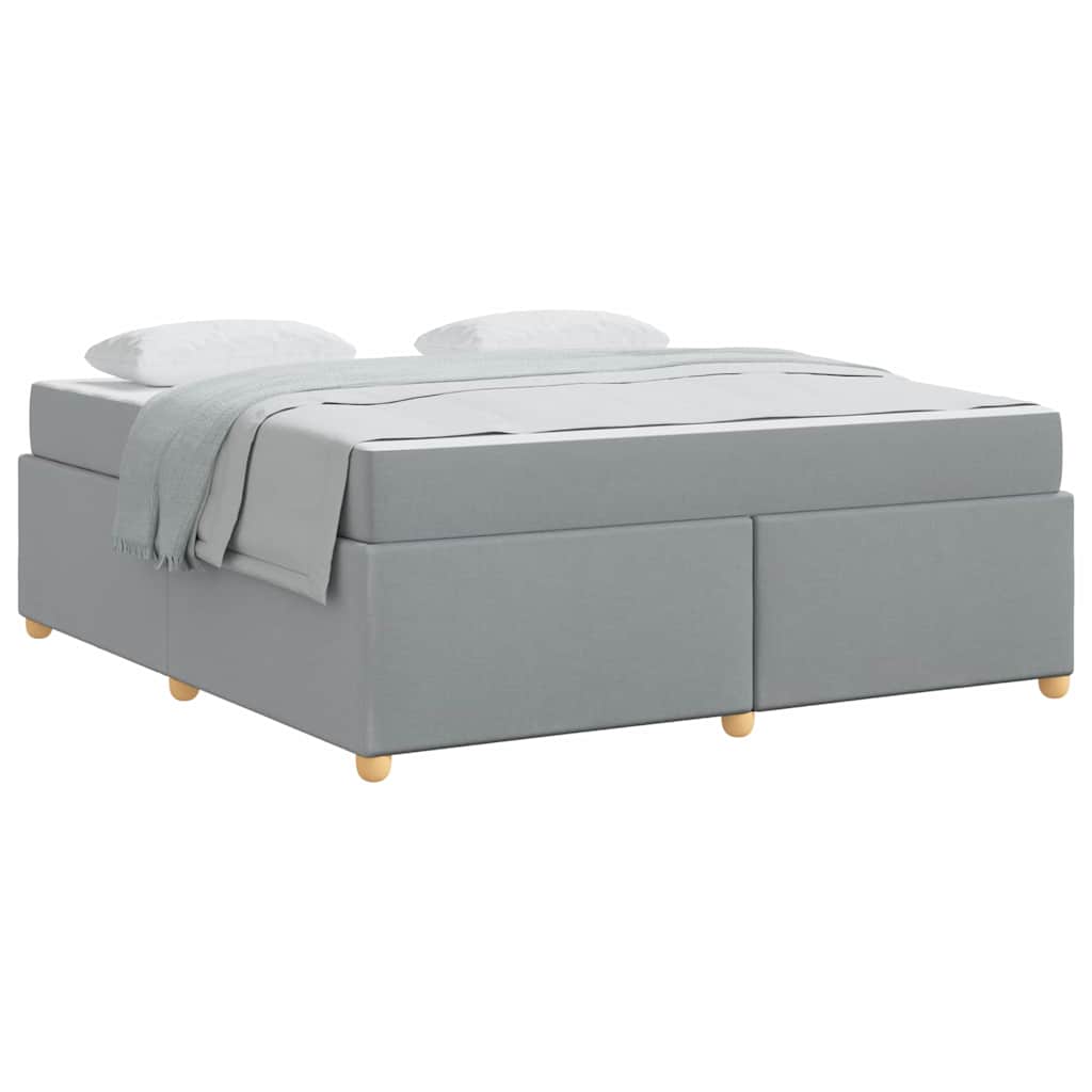 Cadre de lit avec matelas Gris clair 180 x 200 cm tissu - XIOS