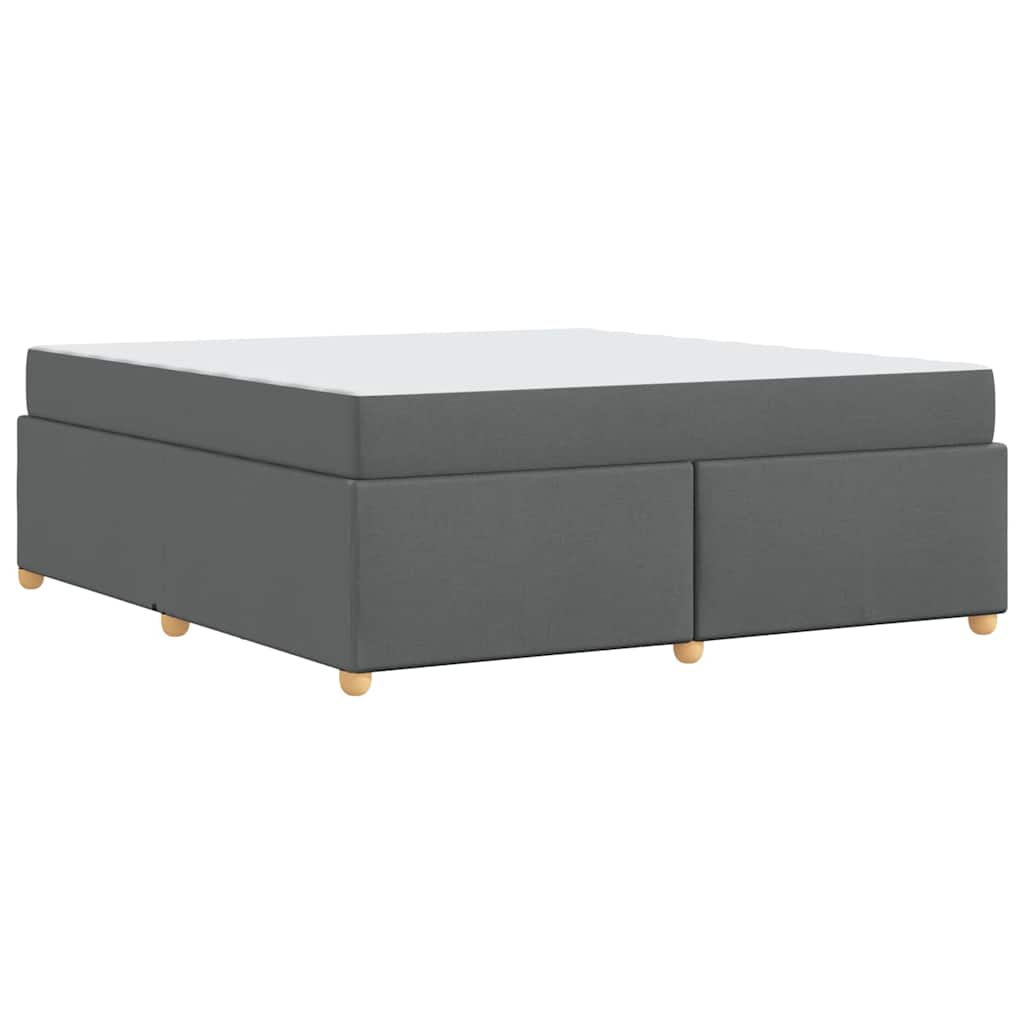 Cadre de lit avec matelas Gris foncé 180 x 200 cm tissu
