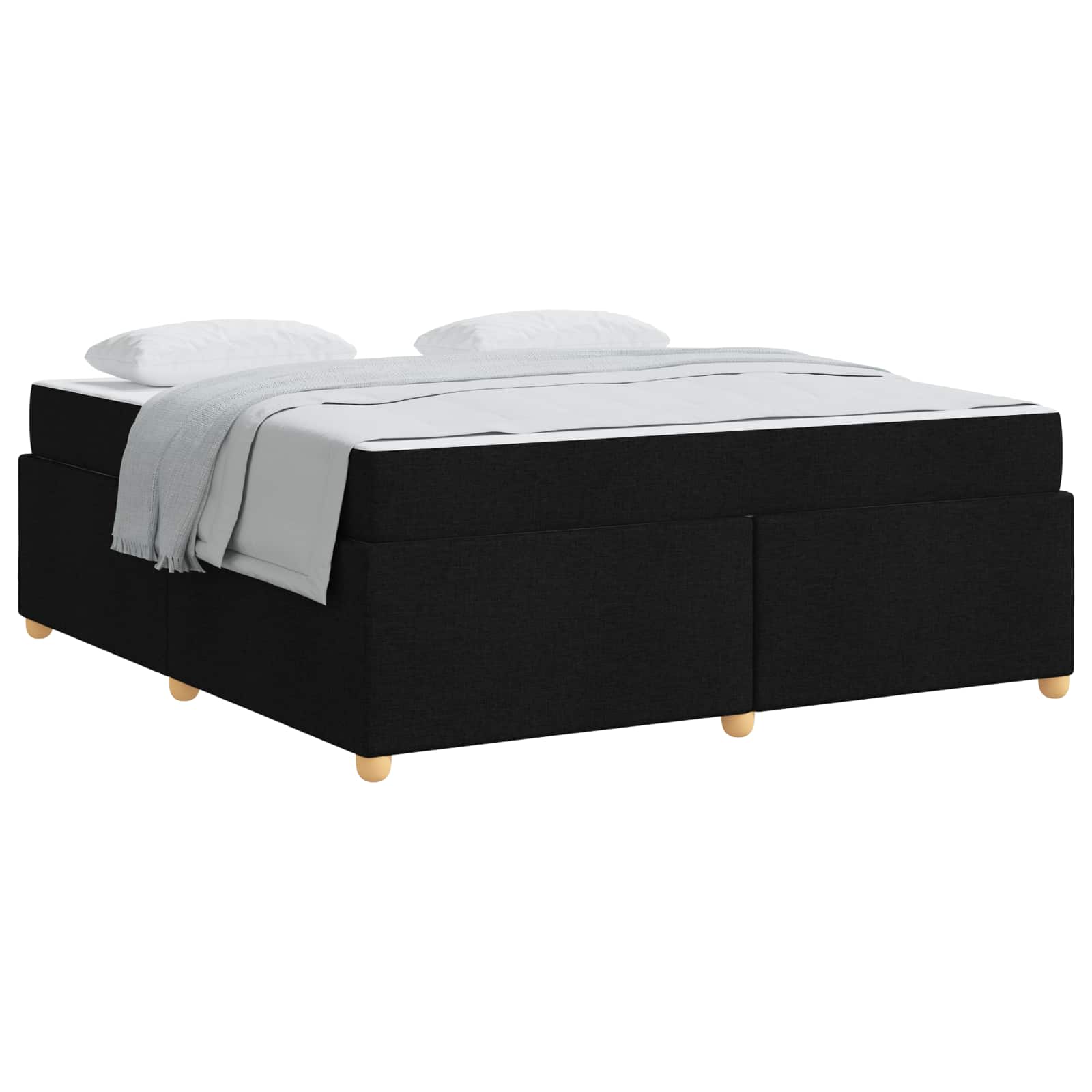 Cadre de lit avec matelas Noir 180 x 200 cm tissu - XIOS