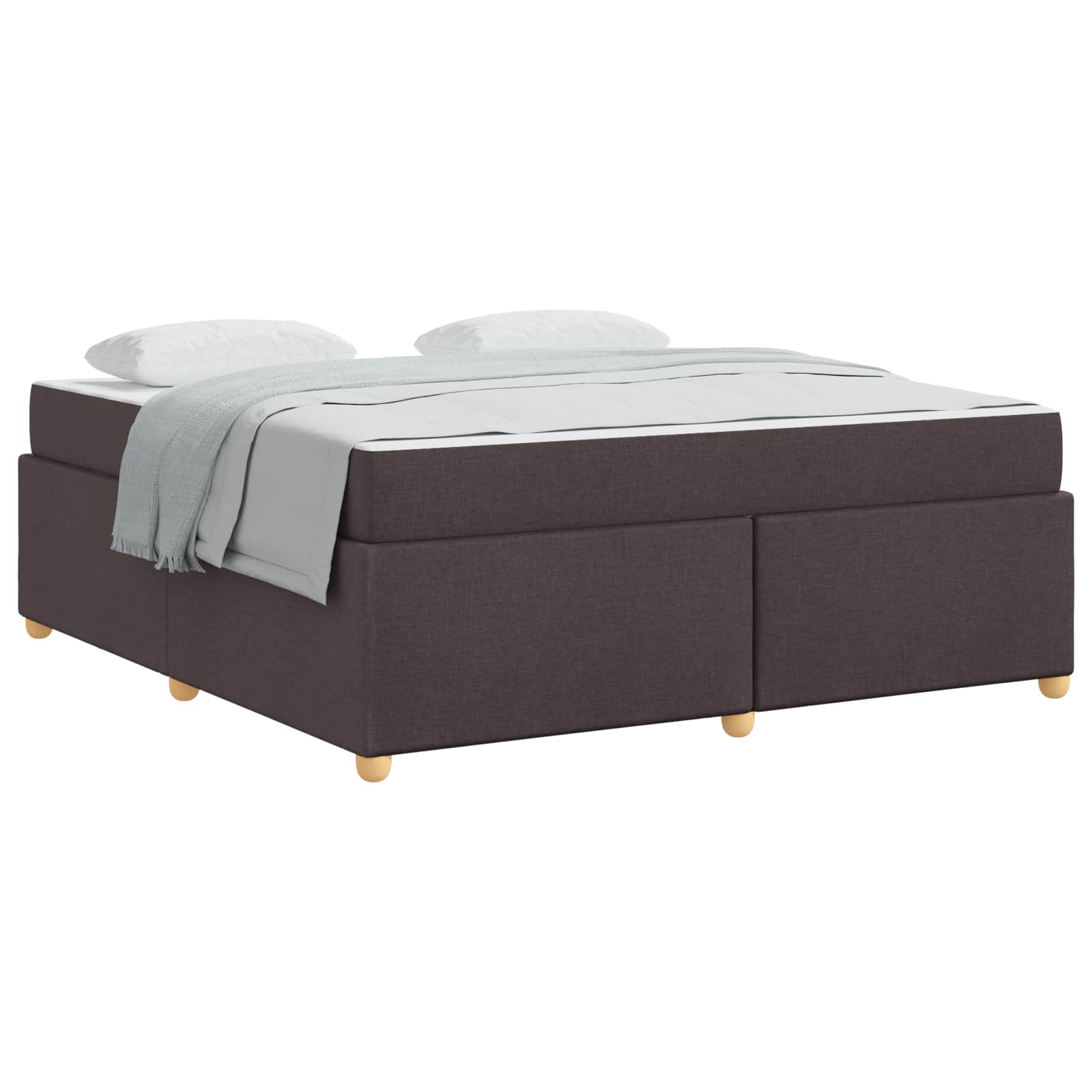 Cadre de lit avec matelas Marron foncé 180 x 200 cm tissu - XIOS
