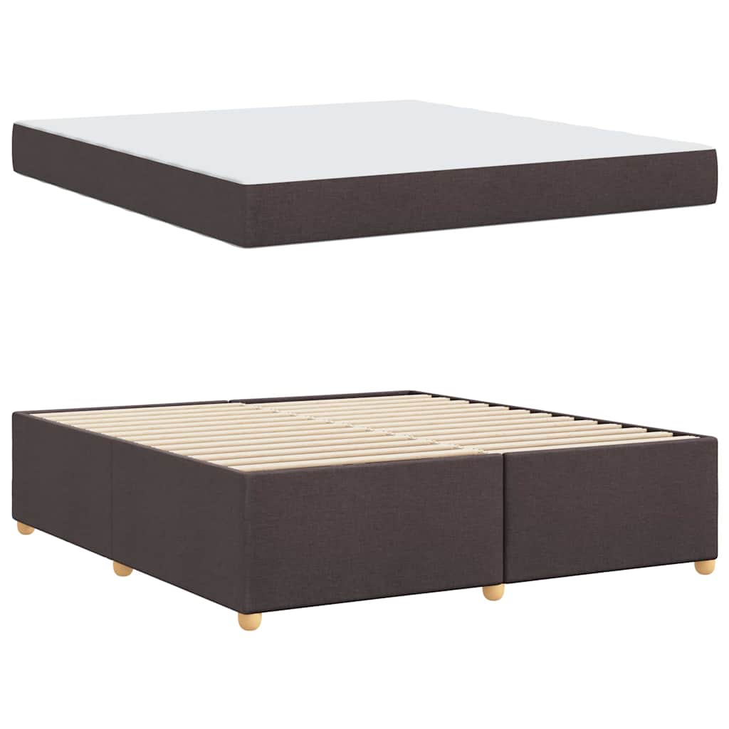 Cadre de lit avec matelas Marron foncé 180 x 200 cm tissu - XIOS