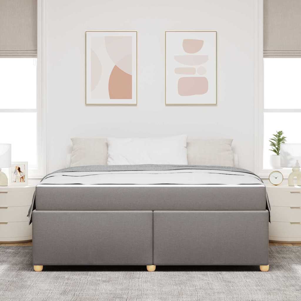 Cadre de lit avec matelas Taupe 180 x 200 cm tissu - XIOS