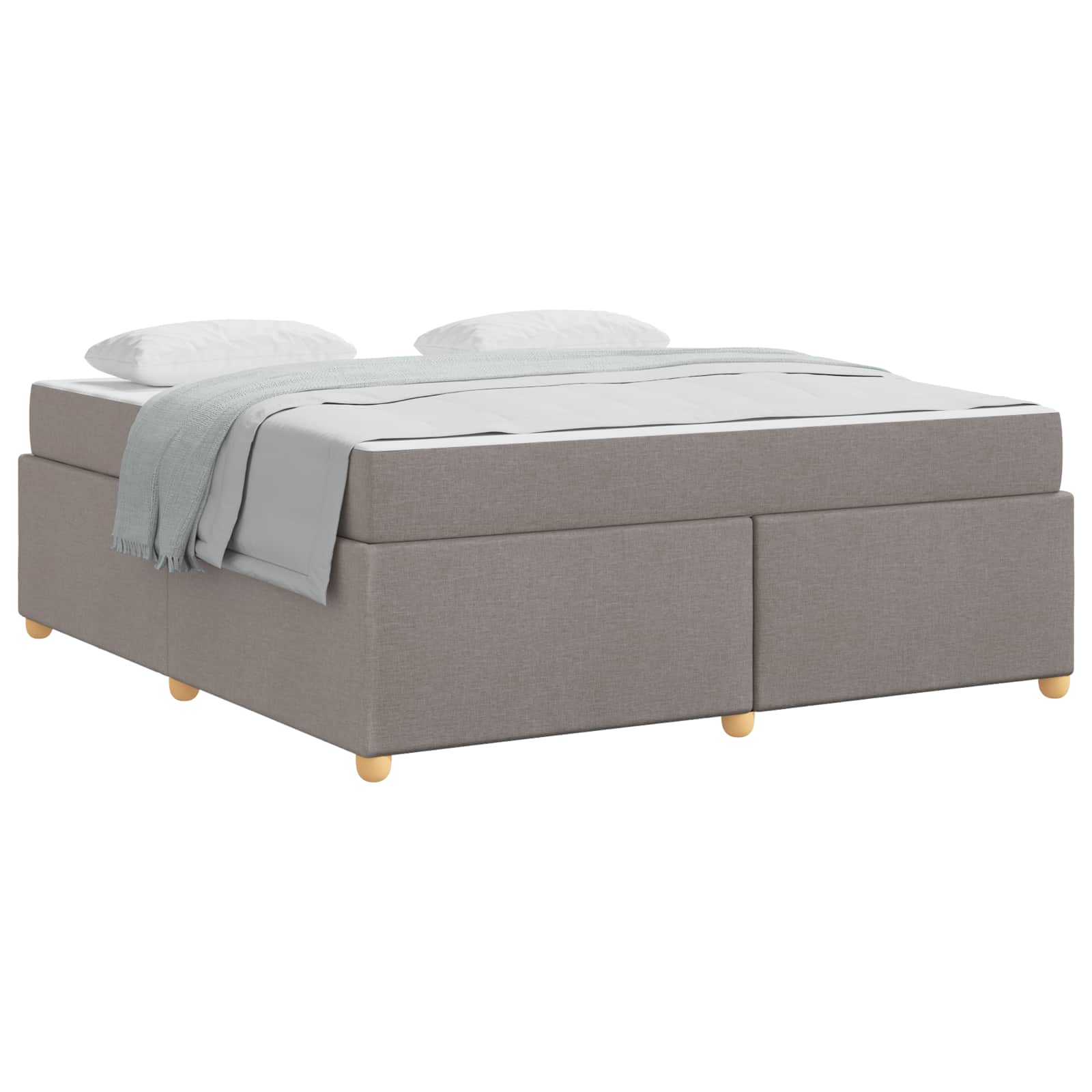 Cadre de lit avec matelas Taupe 180 x 200 cm tissu - XIOS