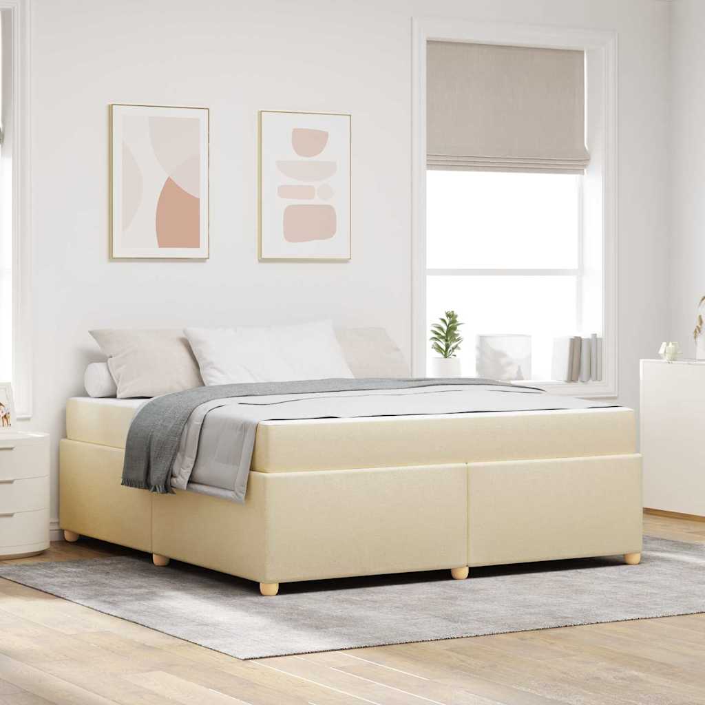 Cadre de lit avec matelas Crème 180 x 200 cm tissu - XIOS