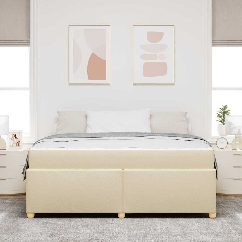 Cadre de lit avec matelas Crème 180 x 200 cm tissu - XIOS