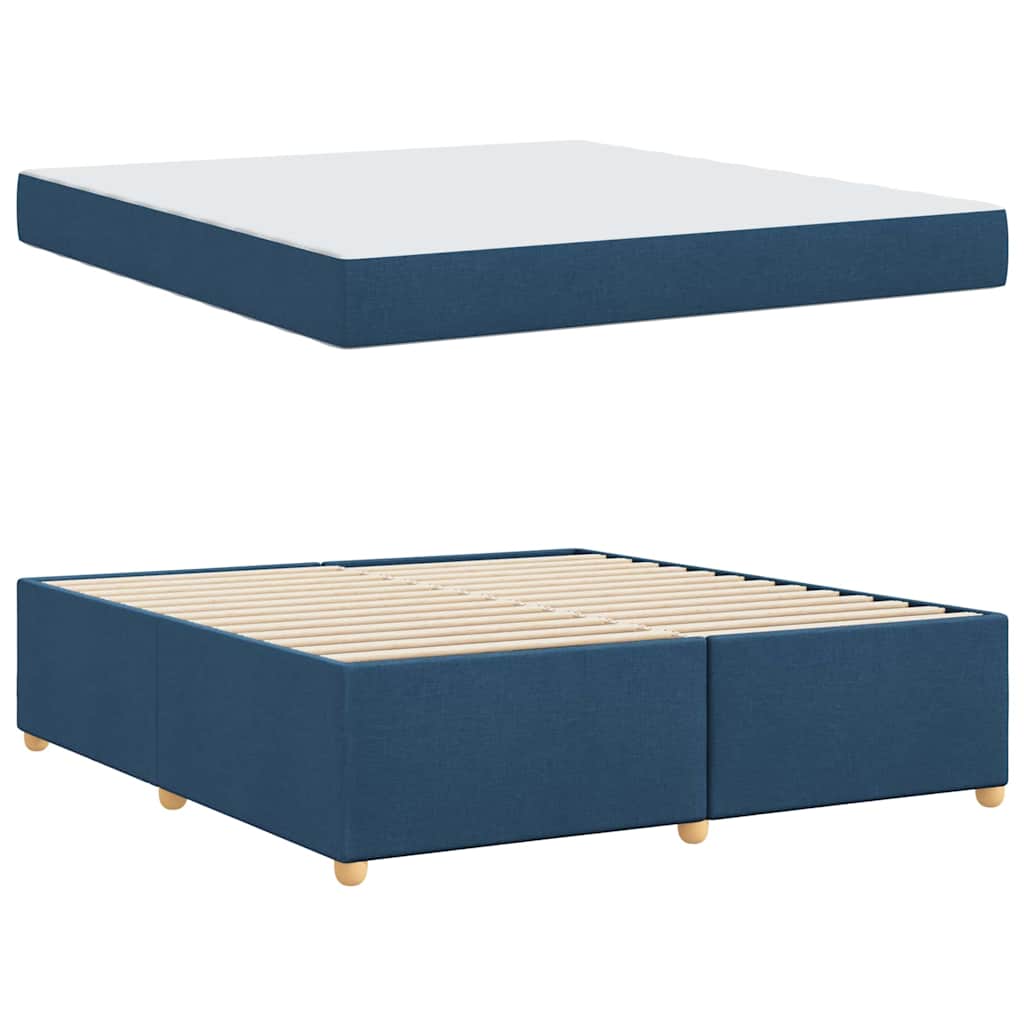 Cadre de lit avec matelas Bleu 180 x 200 cm tissu - XIOS