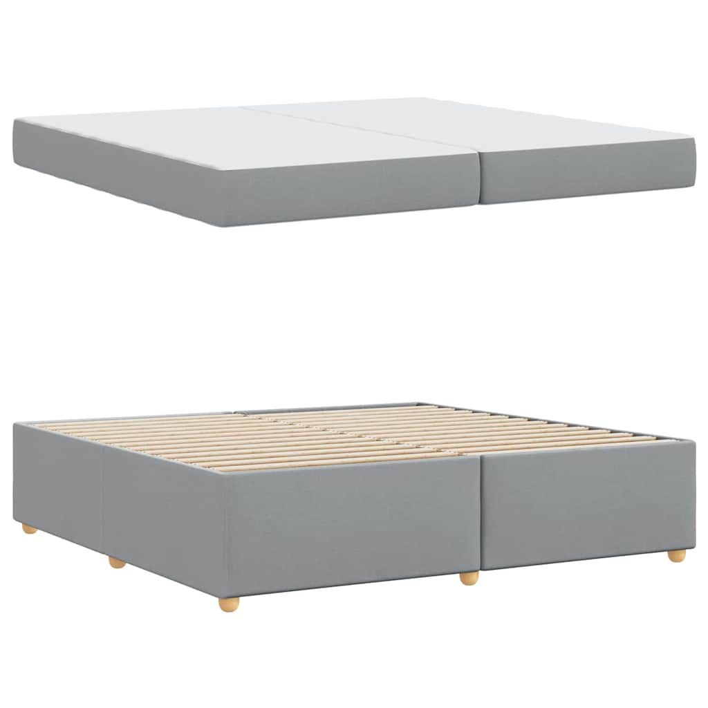 Cadre de lit avec matelas Gris clair 200 x 200 cm tissu - XIOS