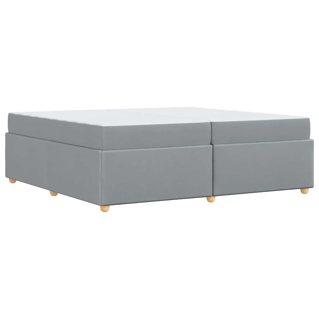 Cadre de lit avec matelas Gris clair 200 x 200 cm tissu - XIOS