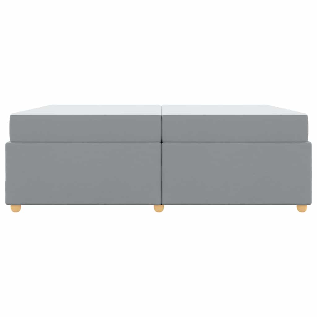 Cadre de lit avec matelas Gris clair 200 x 200 cm tissu - XIOS