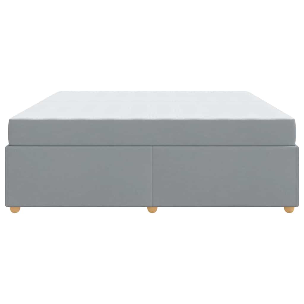 Cadre de lit avec matelas Gris clair 200 x 200 cm tissu - XIOS