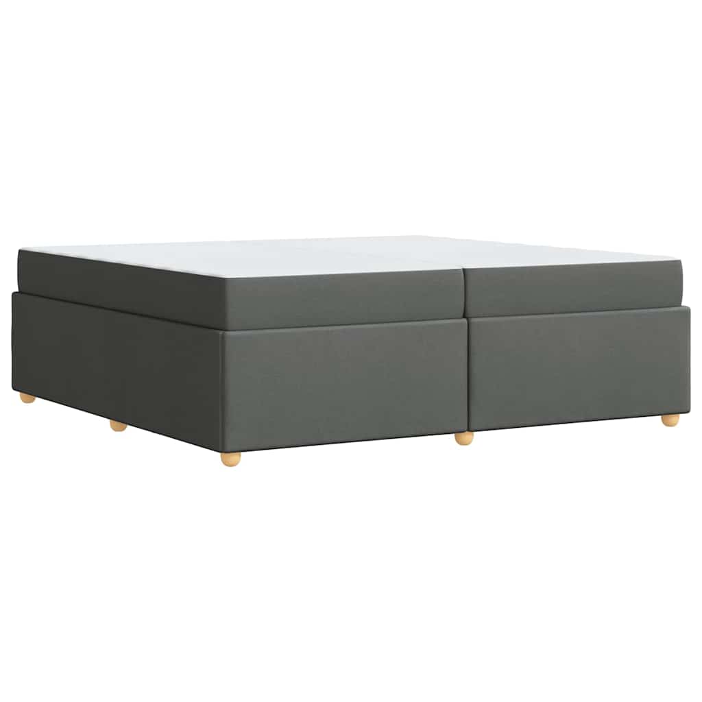 Cadre de lit avec matelas Gris foncé 200 x 200 cm tissu - XIOS