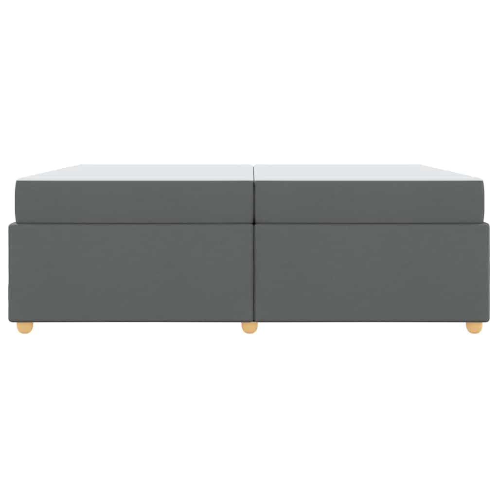 Cadre de lit avec matelas Gris foncé 200 x 200 cm tissu - XIOS