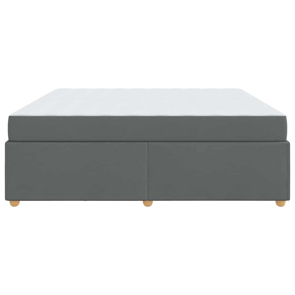 Cadre de lit avec matelas Gris foncé 200 x 200 cm tissu - XIOS