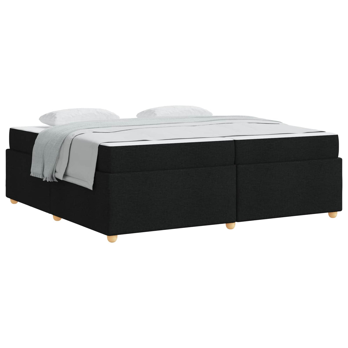 Cadre de lit avec matelas Noir 200 x 200 cm tissu