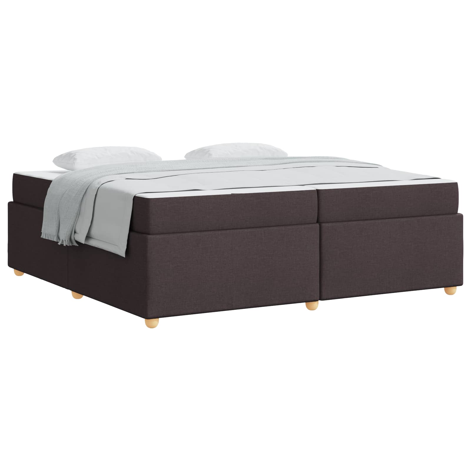 Cadre de lit avec matelas Marron foncé 200 x 200 cm tissu - XIOS