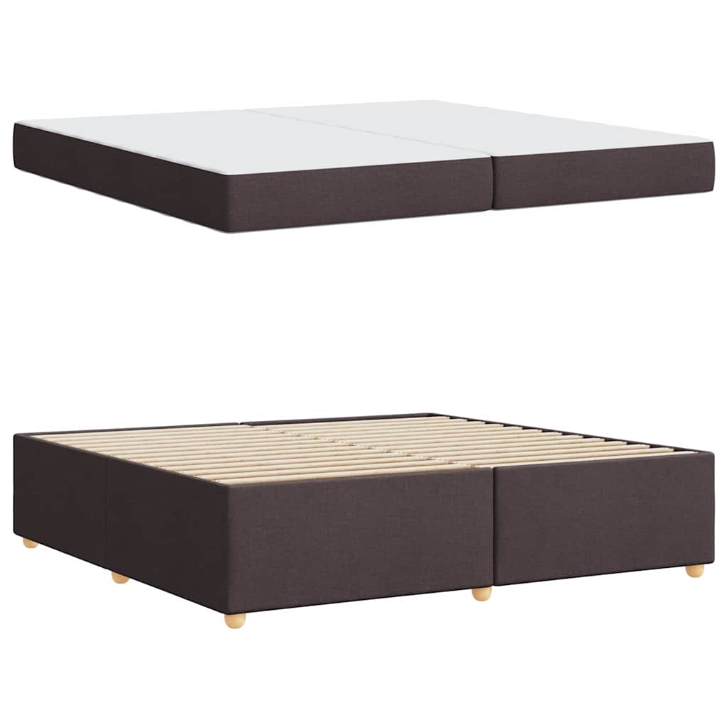 Cadre de lit avec matelas Marron foncé 200 x 200 cm tissu - XIOS