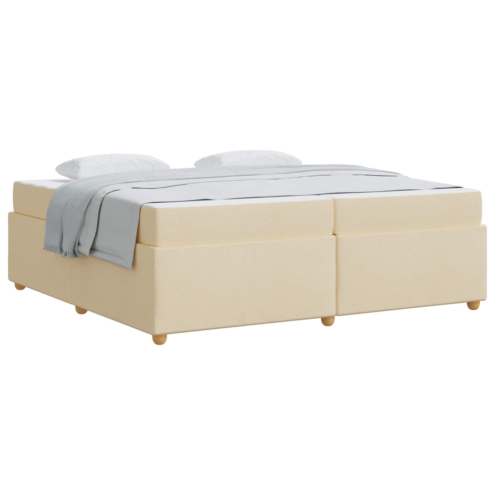 Cadre de lit avec matelas Crème 200 x 200 cm tissu - XIOS