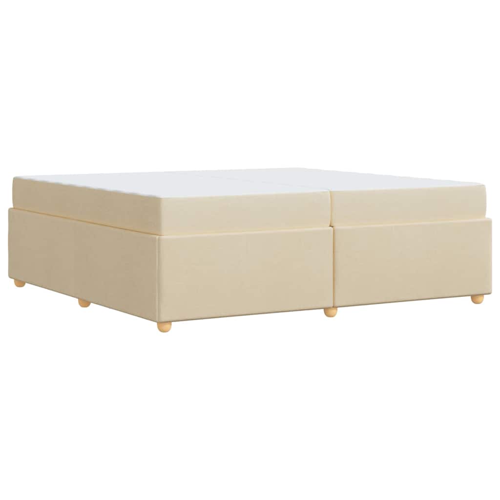 Cadre de lit avec matelas Crème 200 x 200 cm tissu - XIOS