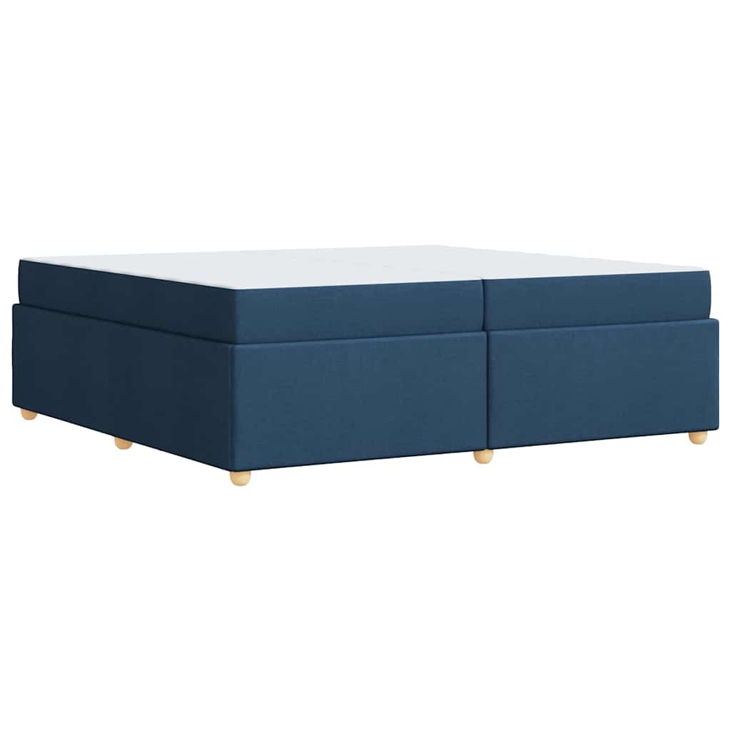 Cadre de lit avec matelas Bleu 200 x 200 cm tissu - XIOS