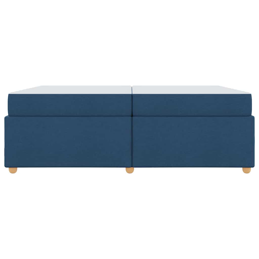 Cadre de lit avec matelas Bleu 200 x 200 cm tissu - XIOS