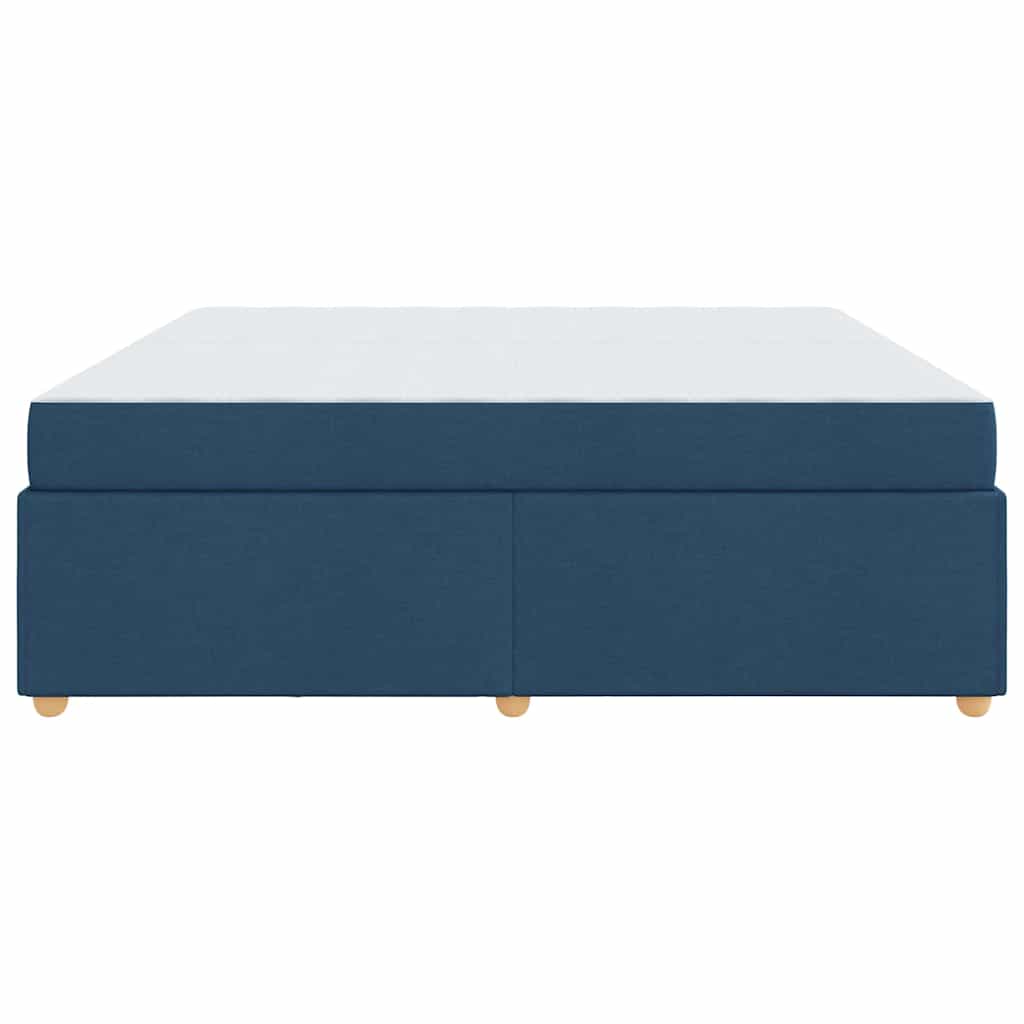 Cadre de lit avec matelas Bleu 200 x 200 cm tissu - XIOS