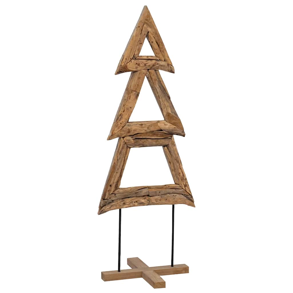 Sapin de Noël avec support Marron 90 cm Bois de teck solide - XIOS