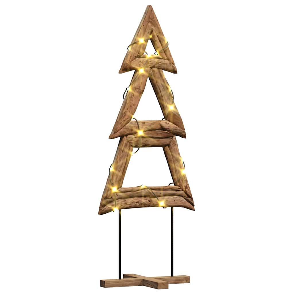 Sapin de Noël avec support Marron 90 cm Bois de teck solide - XIOS