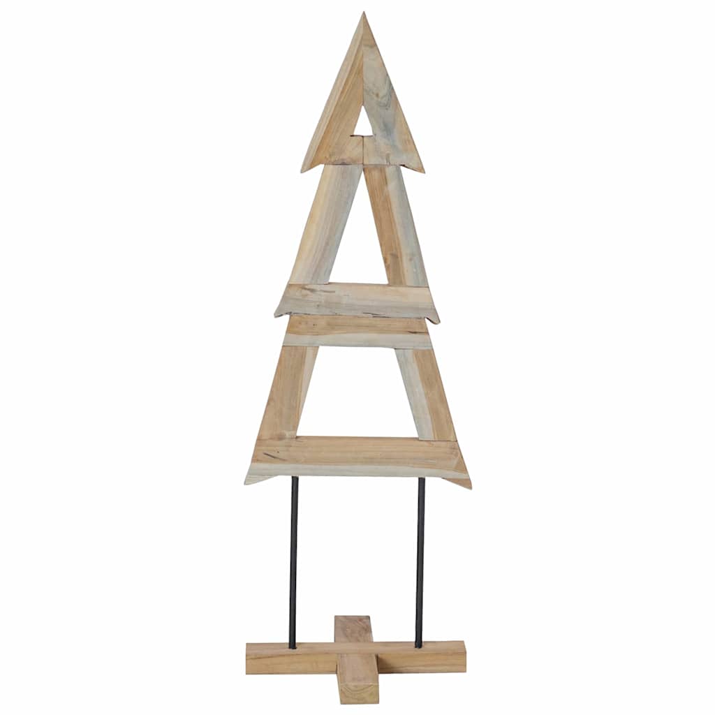 Sapin de Noël avec support Marron 120 cm Bois de teck solide - XIOS