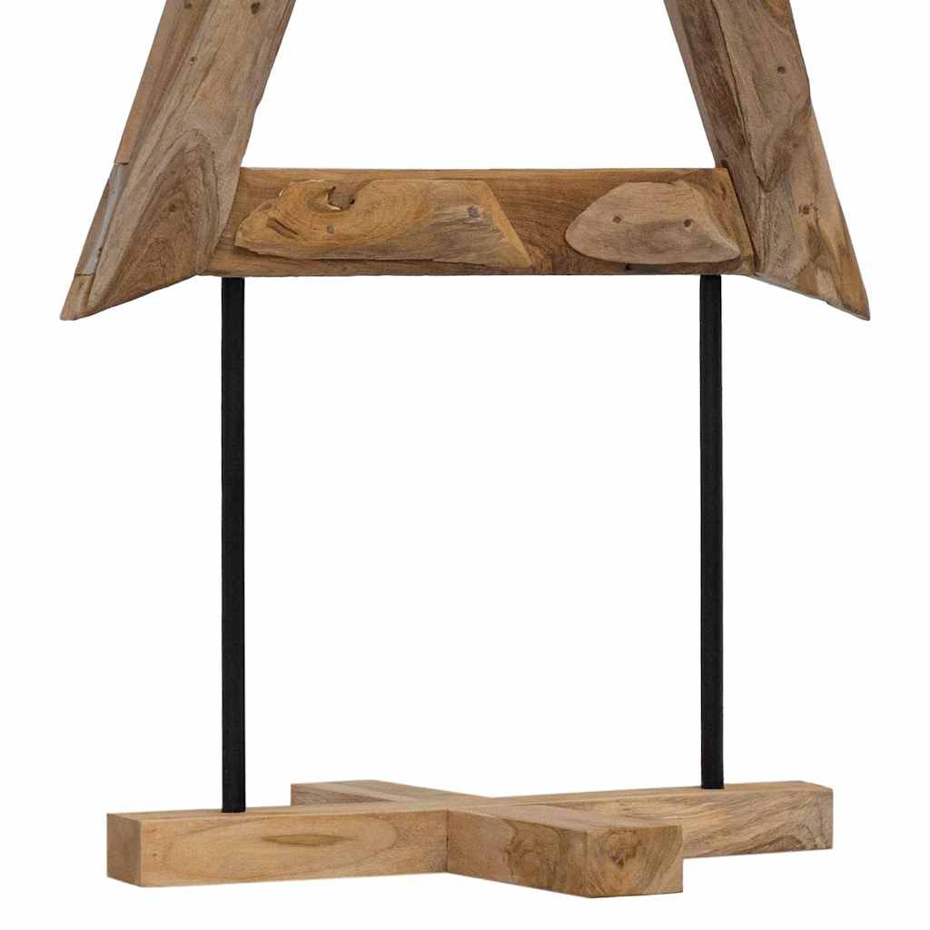 Sapin de Noël avec support Marron 150 cm Bois de teck solide - XIOS