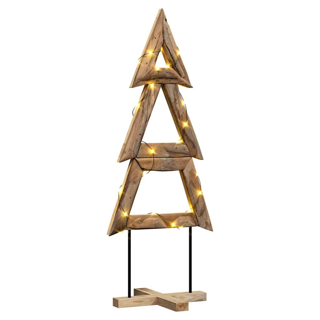Sapin de Noël avec support Marron 150 cm Bois de teck solide - XIOS