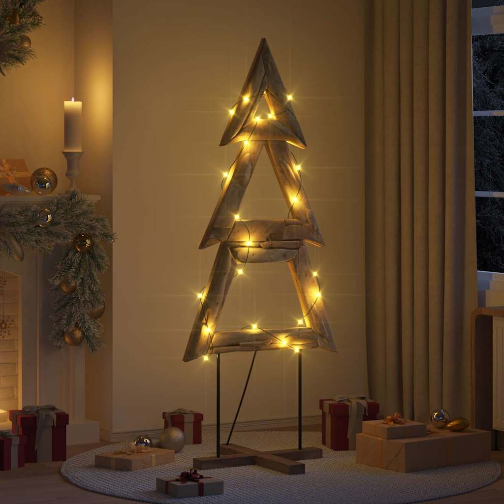 Sapin de Noël avec support Marron 181 cm Bois de teck solide - XIOS