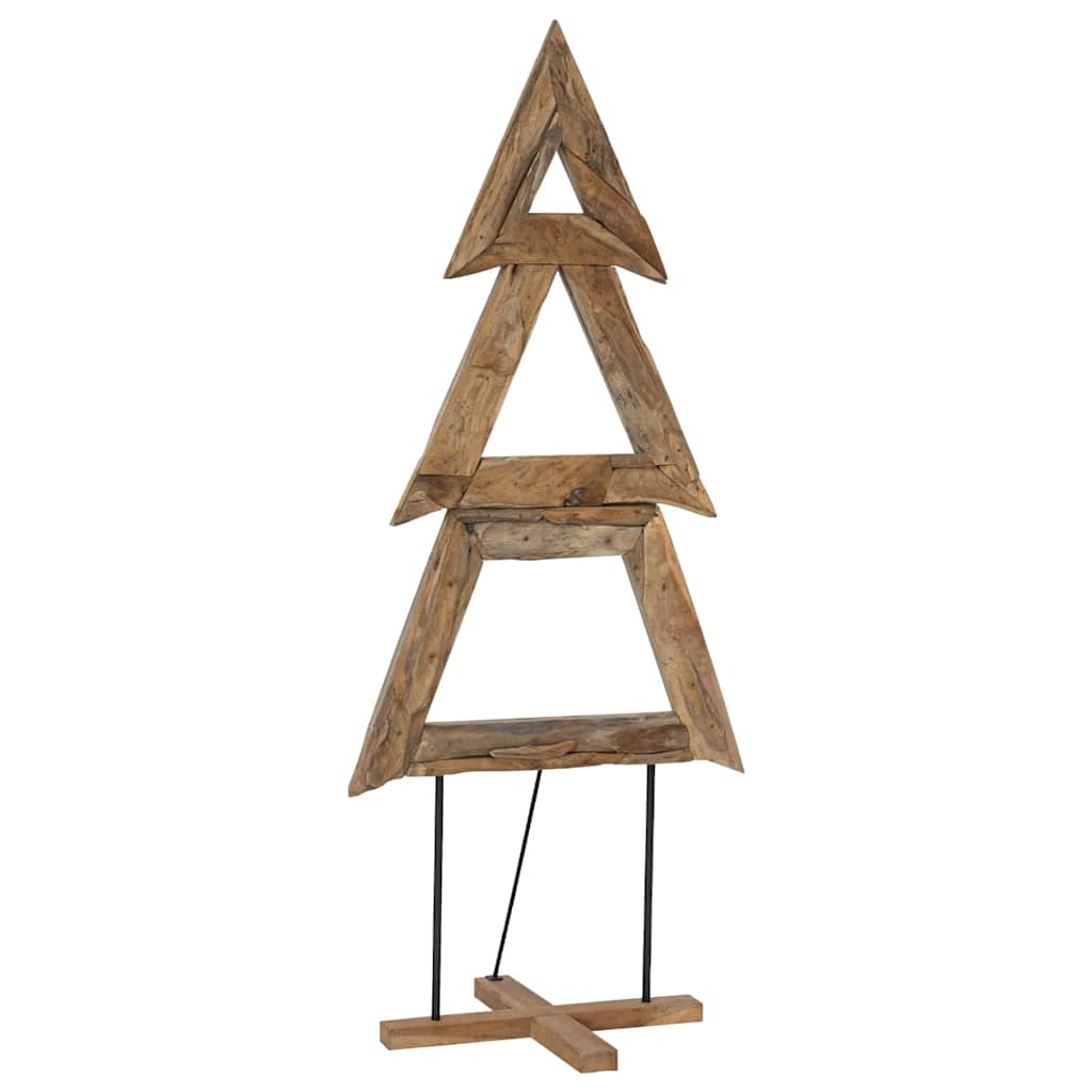 Sapin de Noël avec support Marron 180 cm Bois de teck solide - XIOS