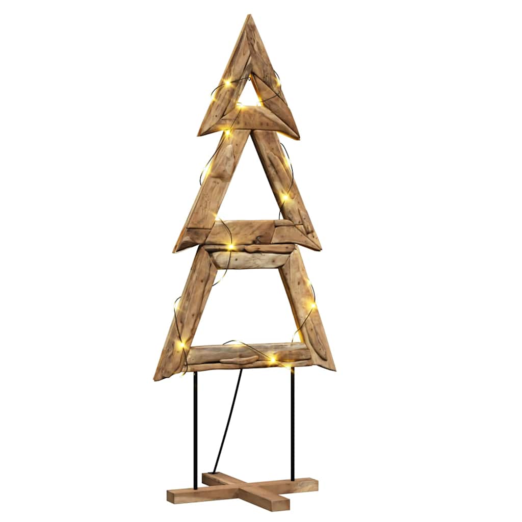 Sapin de Noël avec support Marron 180 cm Bois de teck solide - XIOS