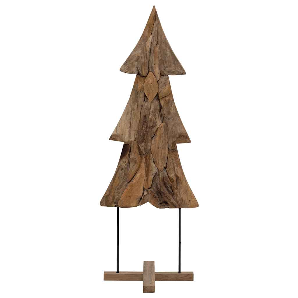 Sapin de Noël avec support Marron 90 cm Bois de teck solide - XIOS