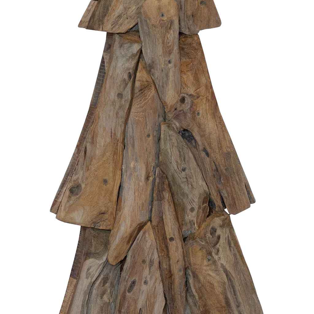 Sapin de Noël avec support Marron 120 cm Bois de teck solide - XIOS
